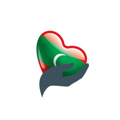 Maldives flag, vector illustration on a white background