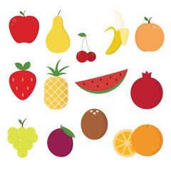Fruits icon set on white background for graphic and web design, Modern simple vector sign. Internet concept. Trendy symbol for website design web button or mobile app