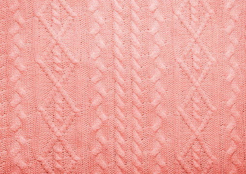 Knitted Living coral texture with pattern of various braids