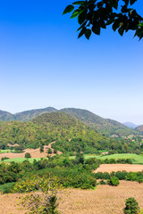 Fototapeta na wymiar Landscape photo mountain and rice field views in Thailand