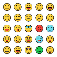 emotion pixel perfect color line icons