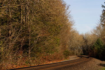 Railway track at Aurora Street in Oregon
