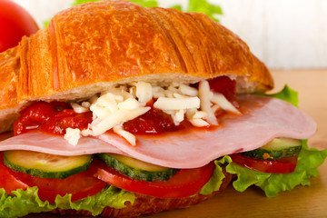 Croissat with ham and cheese