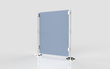 blank roll up banner display raster. 3d illustration