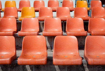 Naklejka premium puste miejsca na stadionie