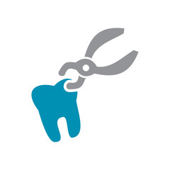 Dental icon grey and blue on white background for graphic and web design, Modern simple vector sign. Internet concept. Trendy symbol for website design web button or mobile app