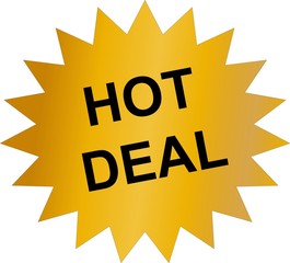 Hot Deal label with golden color