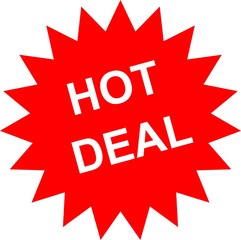 Hot Deal label with red color