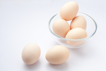 eggs on white background