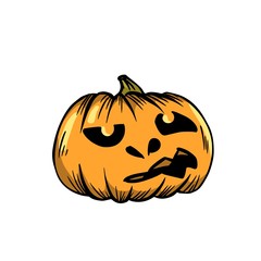 Pumpkin lantern icon. Halloween vector isolated symbol