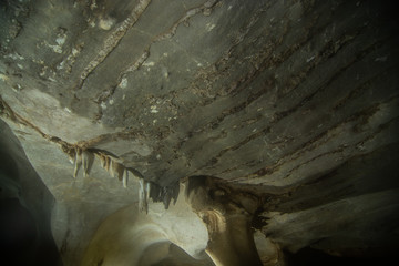 Stalactite rock formations in Lawa Cave. Kanchanaburi province, Thailand. © Art789