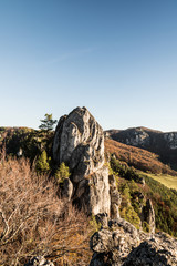 beatiful autumn Sulovske skaly mountains in Slovakia