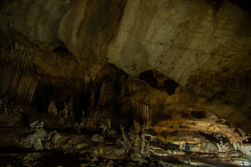 Stalactite rock formations in Lawa Cave. Kanchanaburi province, Thailand. © Art789