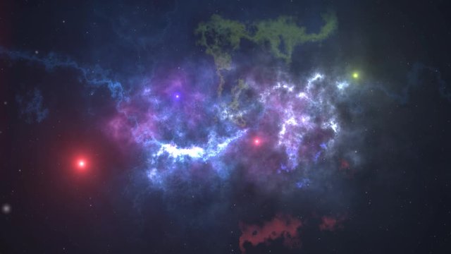 Deep Space flight into a star field. 3D rendering of space travel deep into the Horsehead Nebula stars