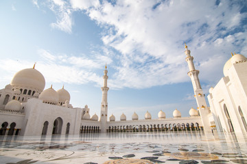  Sheikh Zayed Grand Mosque at sunny day in Abu-Dhabi, UAE