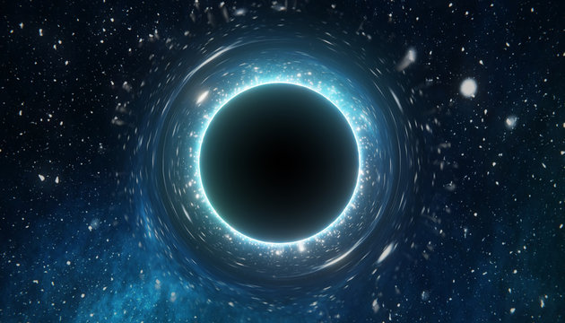 Singularity of massive black hole. 3D rendered illustration.
