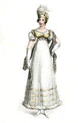 Woman in old fashion dress