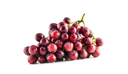 Ripe red grape on isolated white background