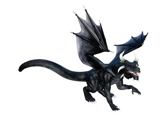 3D Rendering Fairy Tale Dragon on White