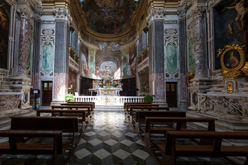 Fototapeta na wymiar Saint Luca church, Piazza S. Luca, Genoa, Liguria, Italy. July 2013