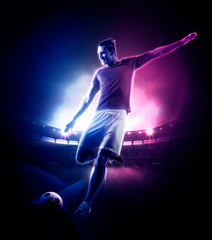 Soccer player in stadium