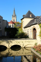 Étang Cambier et église Saint Hermès. Bruul 