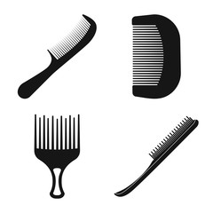 Vector design of brush and hair logo. Collection of brush and hairbrush stock vector illustration.