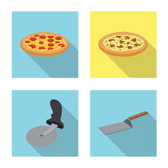 Isolated object of pizza and food icon. Set of pizza and italy vector icon for stock.