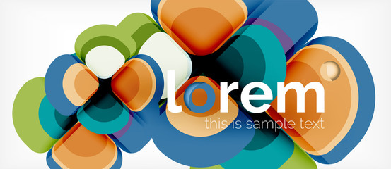 Abstract background - geometric multicolored round shapes composition. Trendy abstract layout template for business or technology presentation