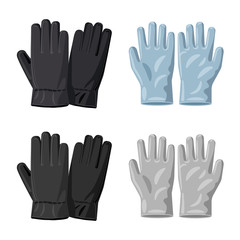 Isolated object of glove and winter icon. Set of glove and equipment stock symbol for web.