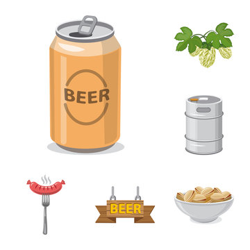 Vector design of pub and bar icon. Set of pub and interior stock symbol for web.