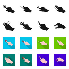 Vector design of touchscreen and hand icon. Collection of touchscreen and touch vector icon for stock.