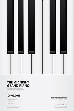 Music Grand Piano Poster Background Template Vector illustration