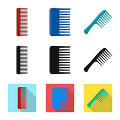 Vector illustration of brush and hair symbol. Set of brush and hairbrush vector icon for stock.
