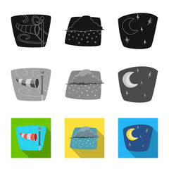 Isolated object of weather and climate sign. Set of weather and cloud stock vector illustration.