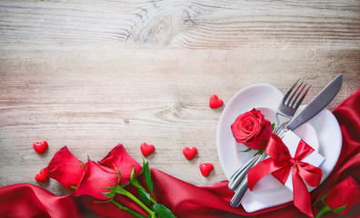 Valentines day dinner concept
