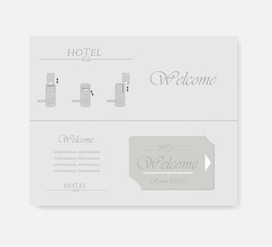 Hotel Key Card Holder, Keycard Half Fold Booklet With Slots - Template