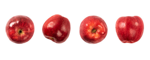 Set of red apples isolated on white background