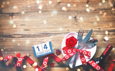 Valentines day table place setting