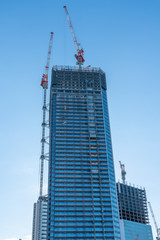 Naklejka premium 日本の建設中のタワーマンション