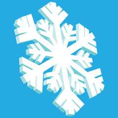 3D Snowflake Vector Icon
