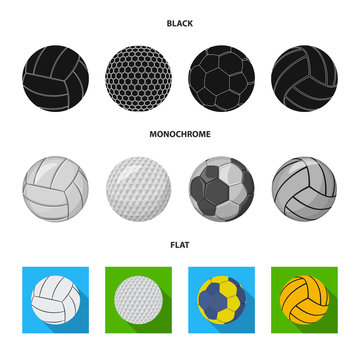 Isolated object of sport and ball symbol. Collection of sport and athletic vector icon for stock.