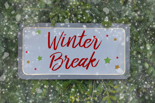 Wooden boards with winter break