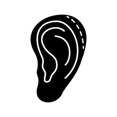 Ear plastic surgery glyph icon