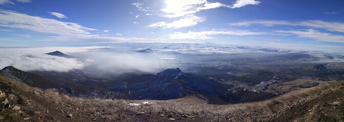 mountains and blue sky