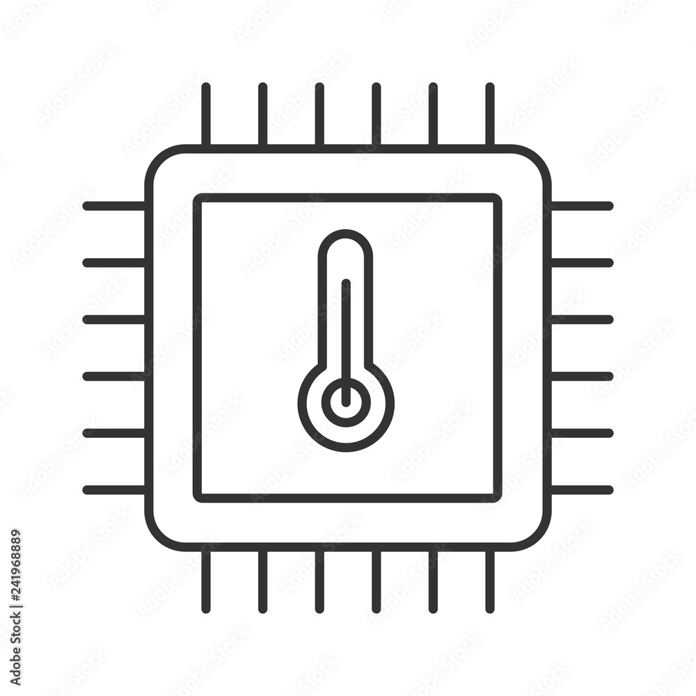 Poster processor temperature linear icon