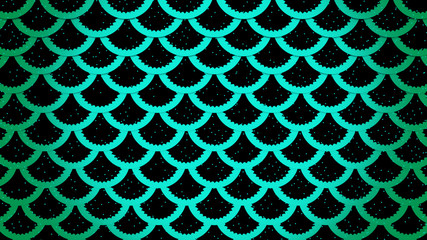 Fish scales bright cells pattern marine background 3D illustration © Elvira