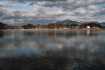 朝日池から望む米山