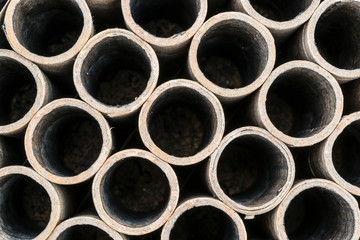 paper tubes of a fireworks battery