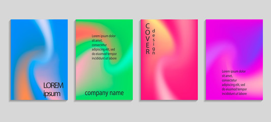 Minimal abstract vector holographic cover design template. Holography gradient background. Vector templates for placards, banners, flyers, presentations and reports